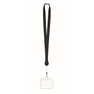 Lanyard de poliéster con cierre de seguridad y clip extensible